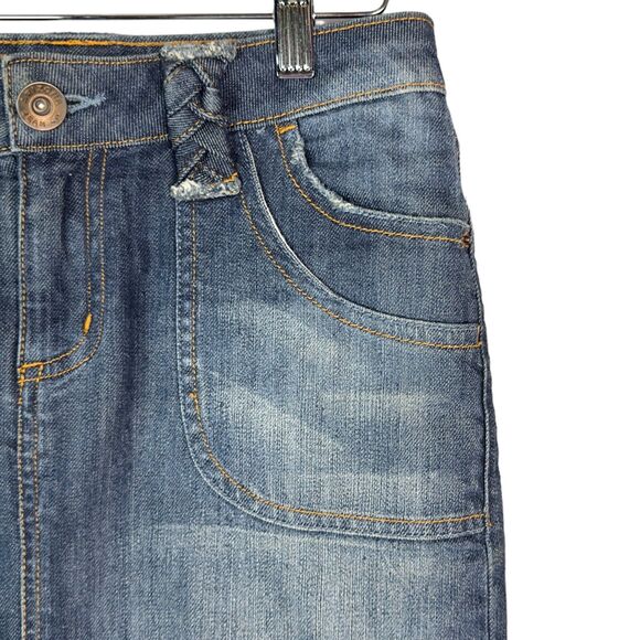 Arizona Jeans Skirt Juniors Size 1 Denim Mini Skirt Retro 90s Y2K Braided‎ - Picture 4 of 10